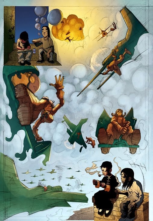 A page of illustrated scenes from City of Walls